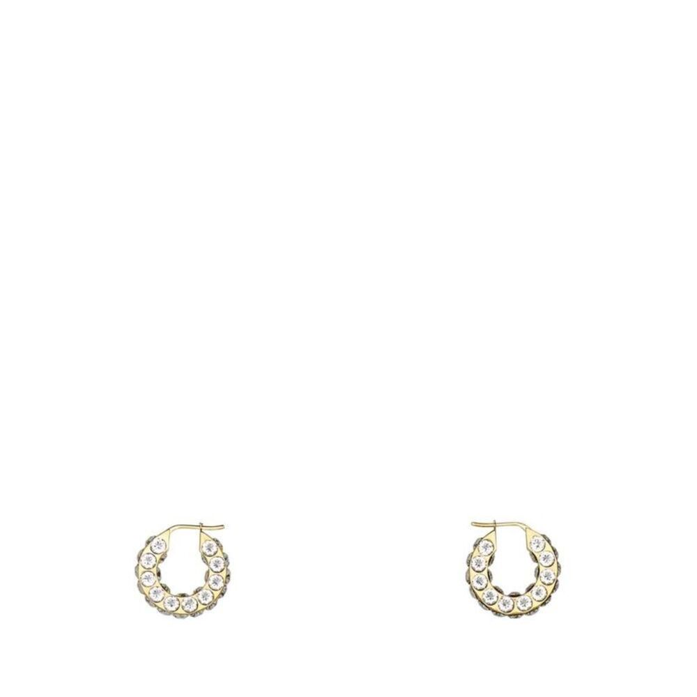 AMINA MUADDI Small Hoop Earrings with Crystal Embellishments Women GOLD